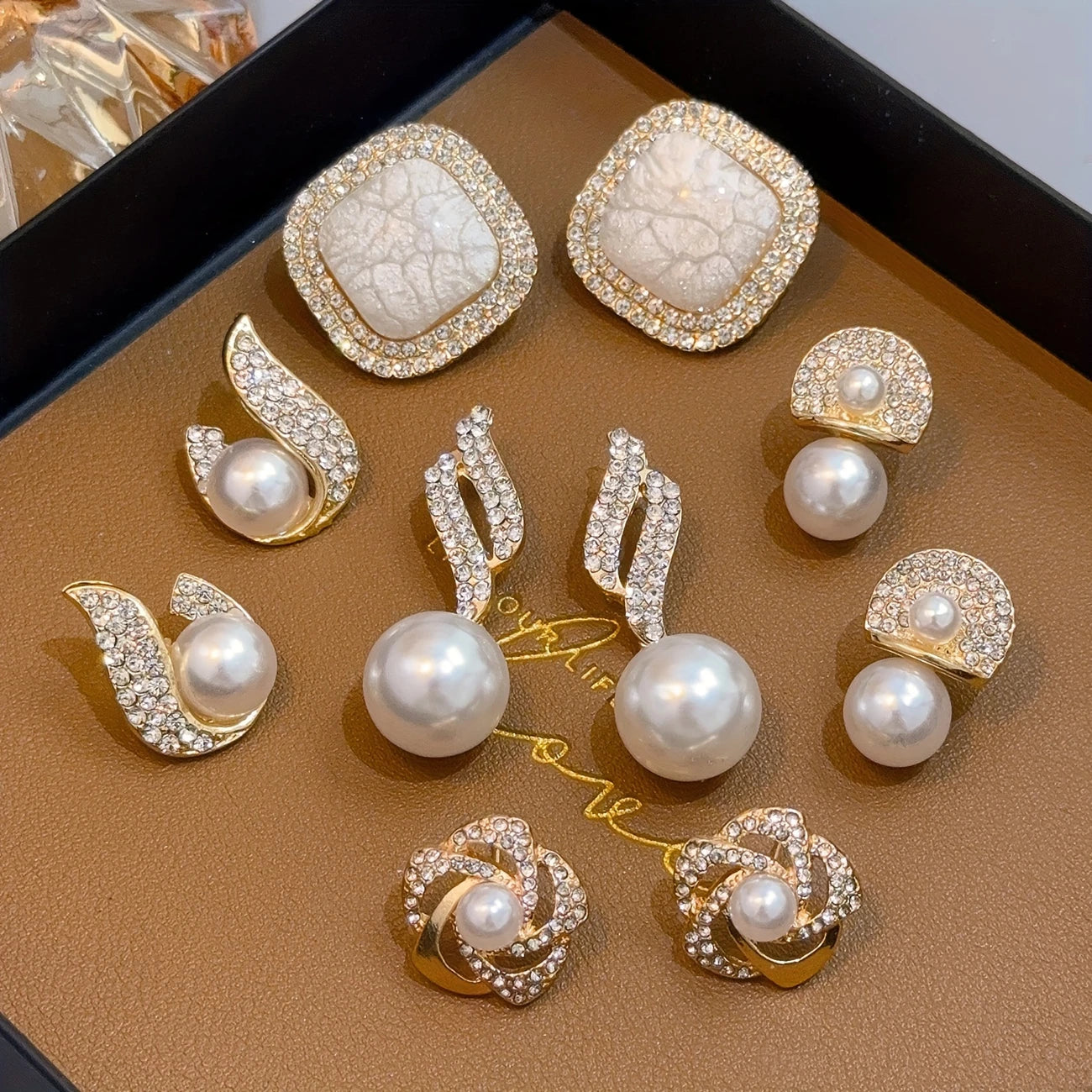 5 pairs of stylish pearl ear studs for women – classic fashion jewelry from Pakistan’s best artificial jewellery store