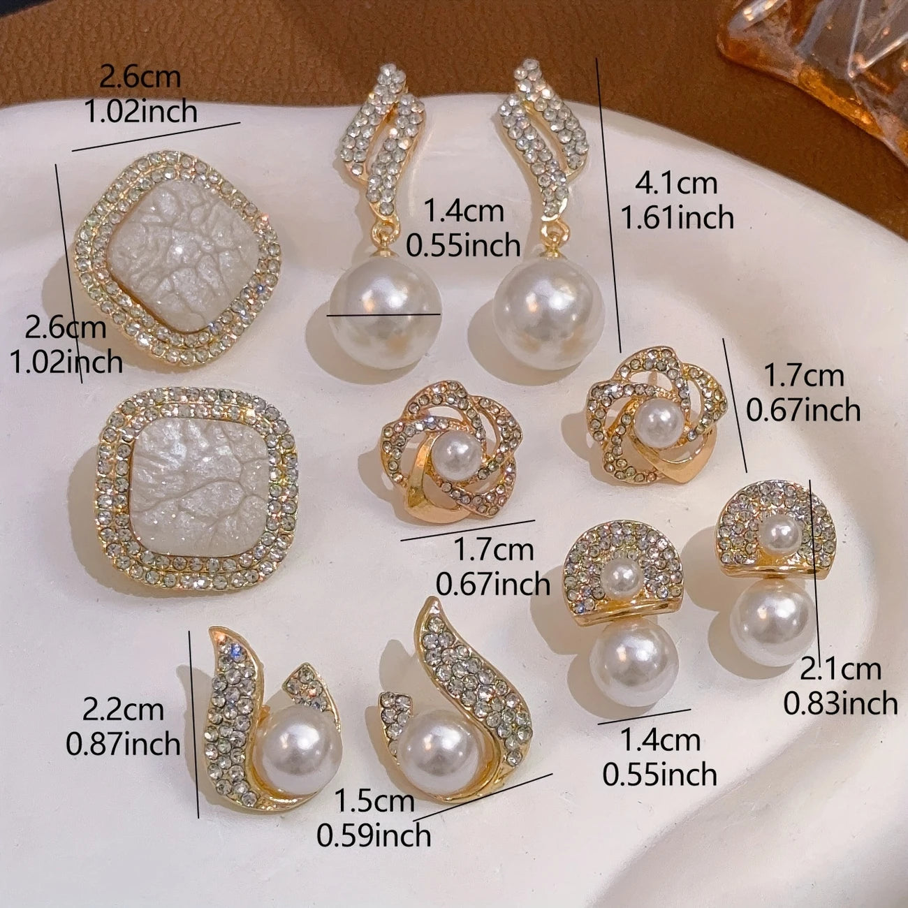 Trendy copper and pearl earrings in geometric design – shop now from artificial jewellery store in Pakistan
