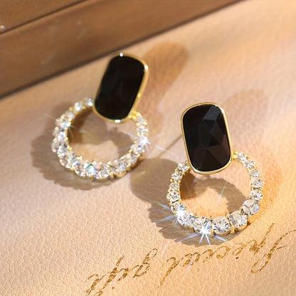 Elegant black zircon studs for women – shop online jewelry in Pakistan