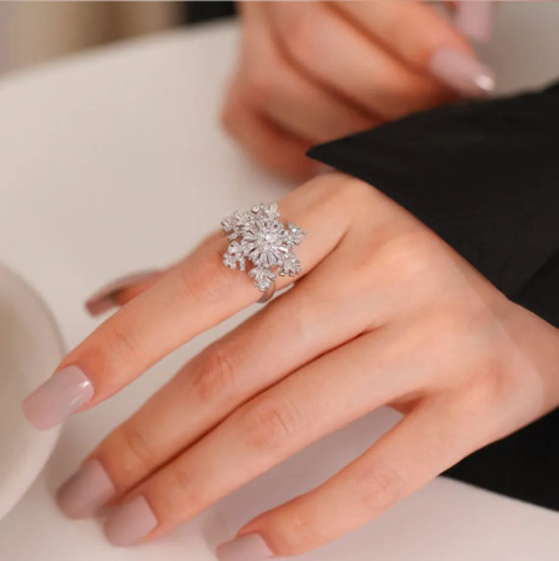 Elegant Enchanted Snowflake Spinner Ring with polished finish, perfect holiday gift – from the Best Jewelry Store Online in Pakistan
