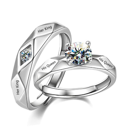 His Queen Her King couple rings set made of brass and zircon, perfect gift for couples – Artificial Jewellery Online in Pakistan