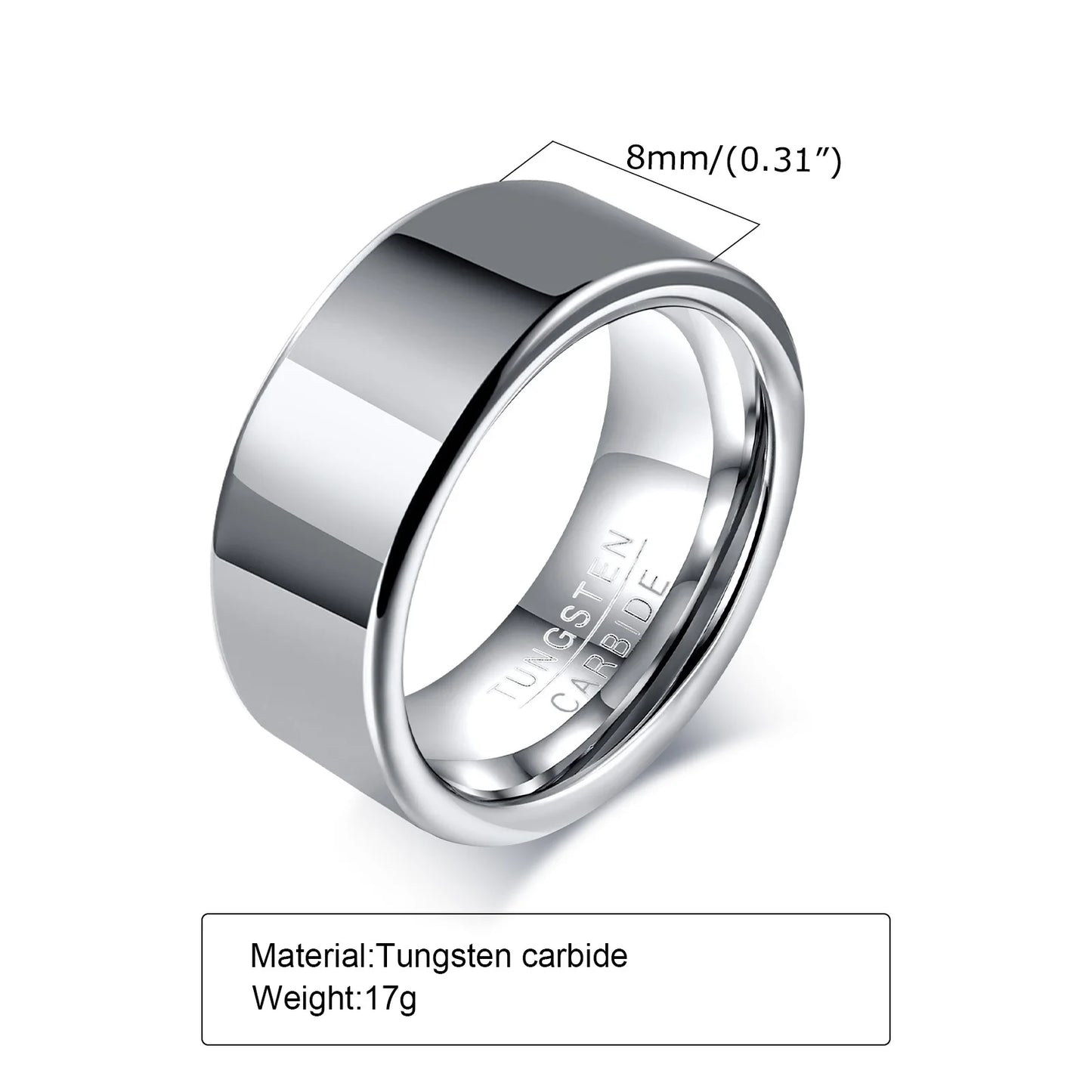Stylish Tungsten Wedding Bands Silver Ring