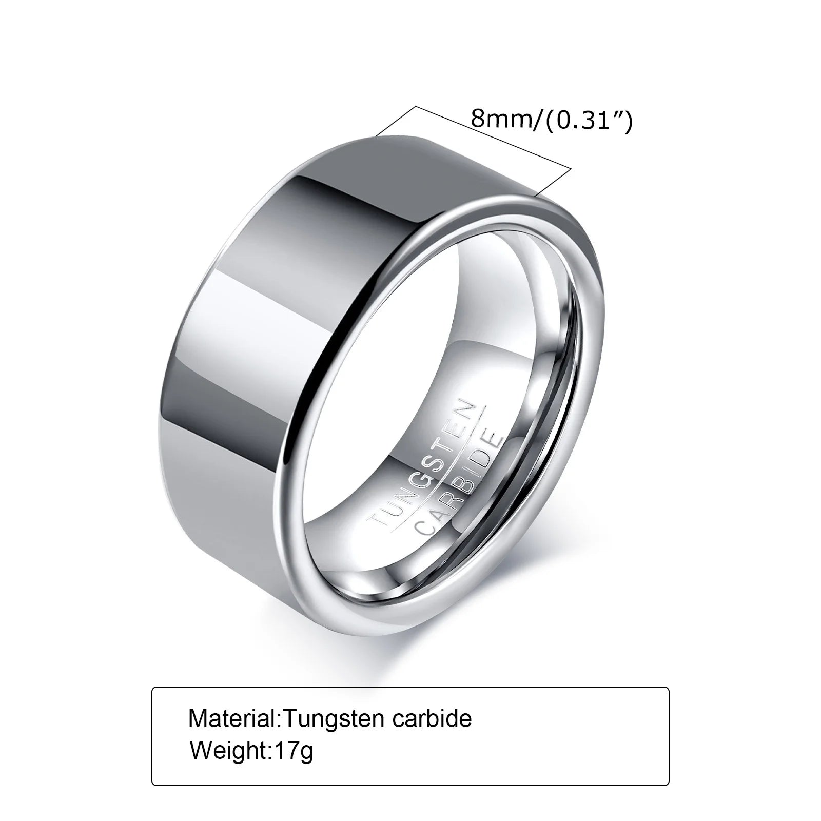 Stylish Tungsten Wedding Bands Silver Ring