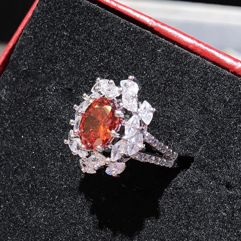 Woman wearing Princess Ruby 925 Silver Ring for engagement – Best Jewelry Store Online in Pakistan