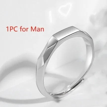 Silver ring for men on a white background with text '1PC for Man'.