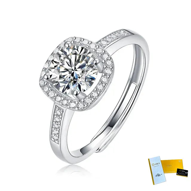 GRA 1 Carat Moissanite Diamond Ring