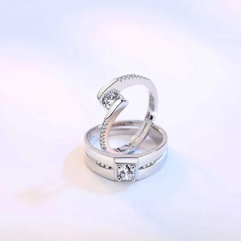 Stylish sterling silver couple rings set symbol of everlasting love Pakistan