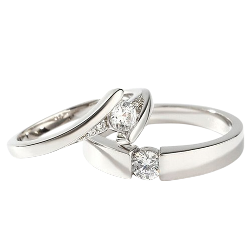 stunning couple rings with a transparent background