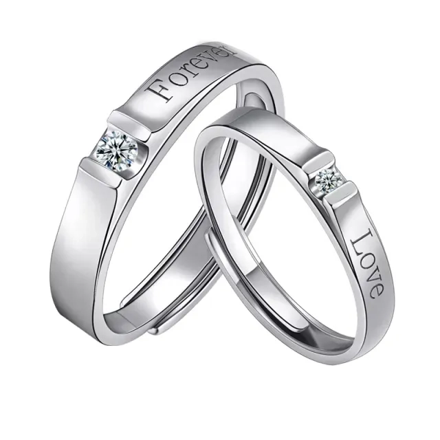 Forever Love Engraved Couple Rings