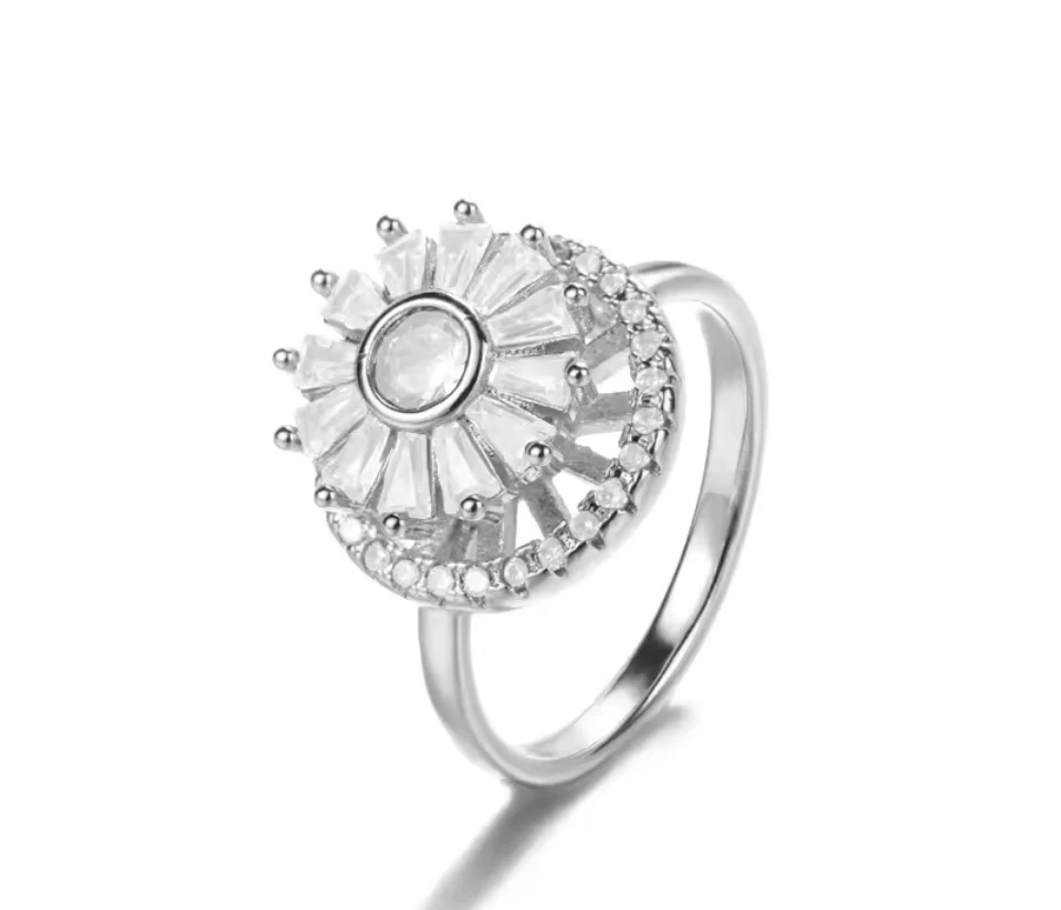 daisy flower fidget ring