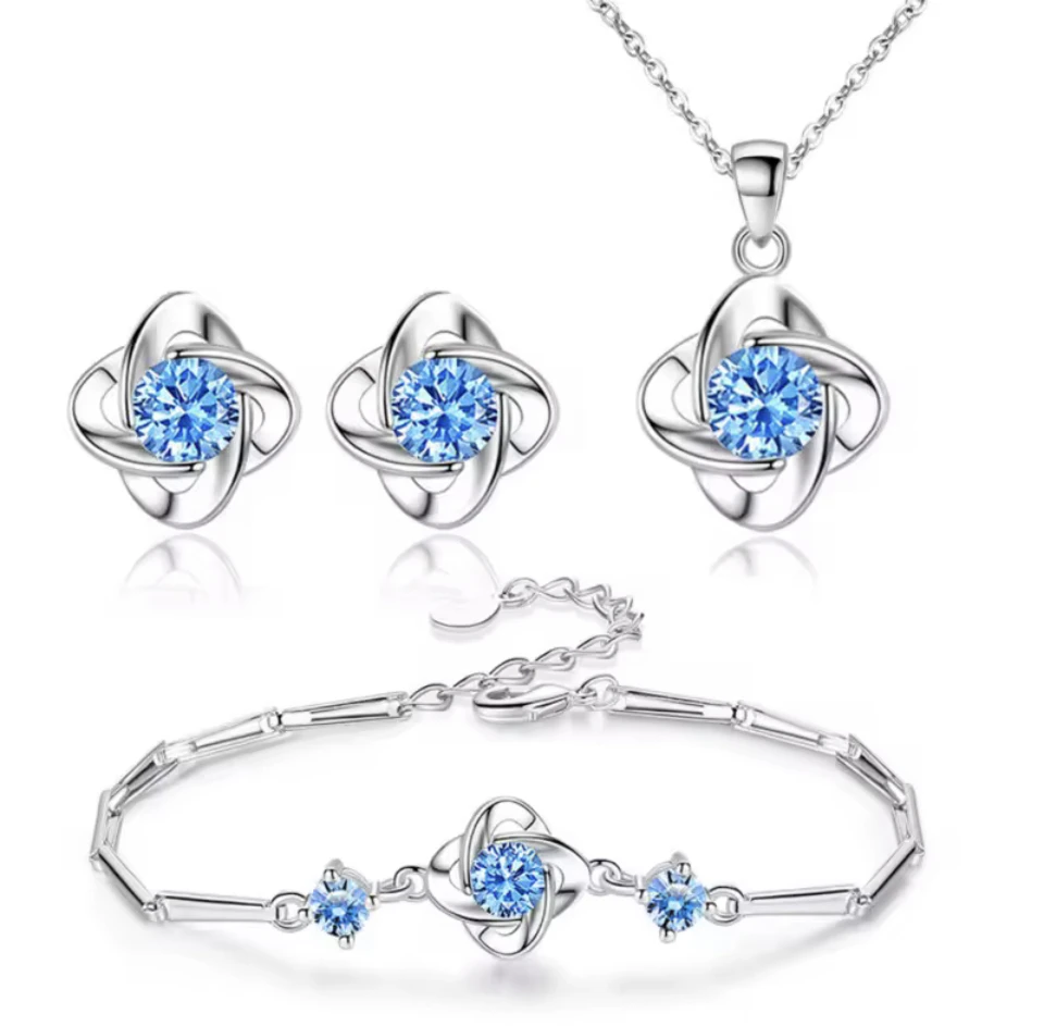 Star Shaped Silver Jewelry Set