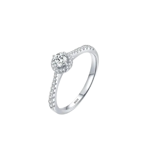 silver engagement ring