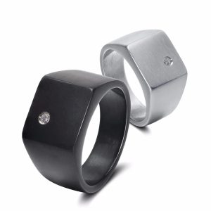 solid 316l stainless steel men ring – plain biker ring, classical simple blank band, durable fashion jewelry pakistan