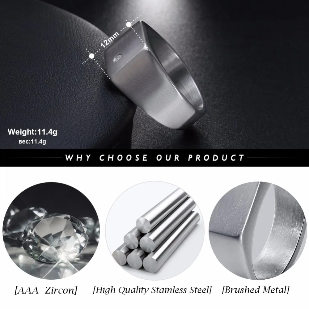 solid 316l stainless steel men ring – plain biker ring, classical simple blank band, durable fashion jewelry pakistan