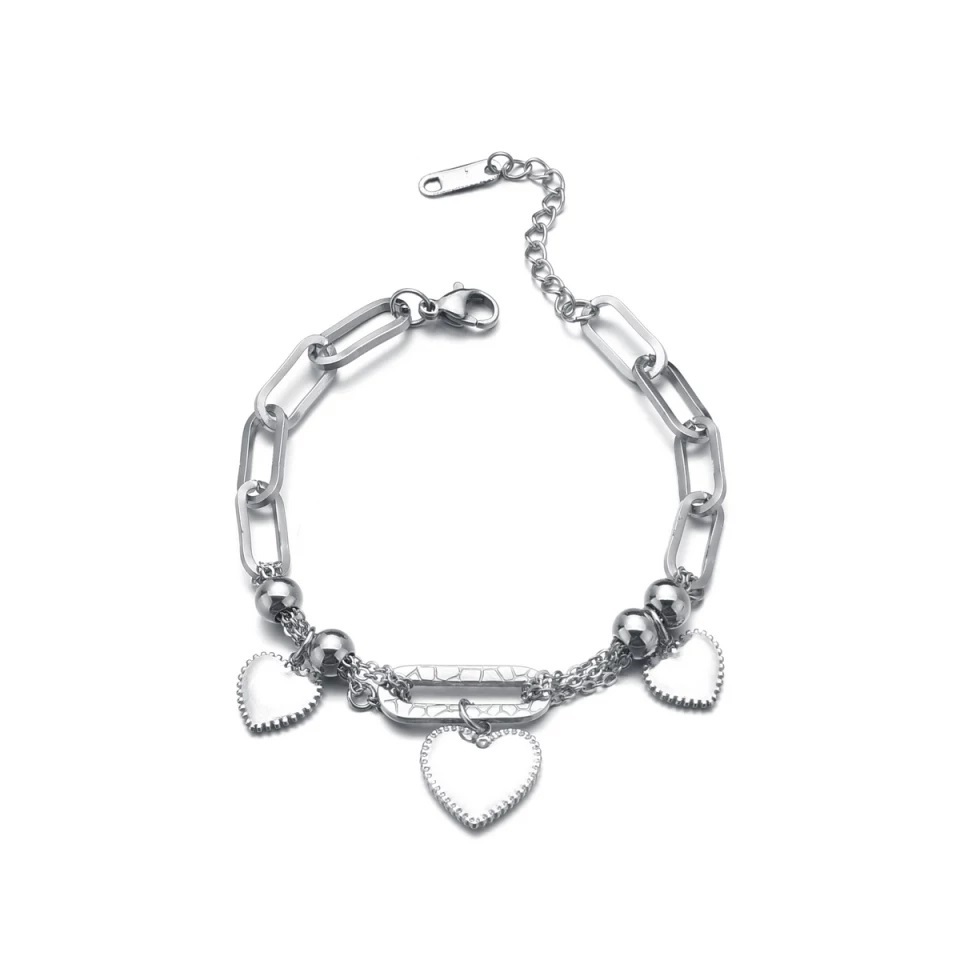 Heart Charm Bracelet Pakistan Stainless Steel Women Jewelry