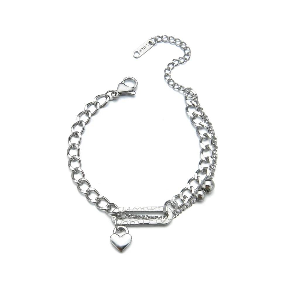 Bracelet Pakistan Stainless Steel Heart Charm Chain