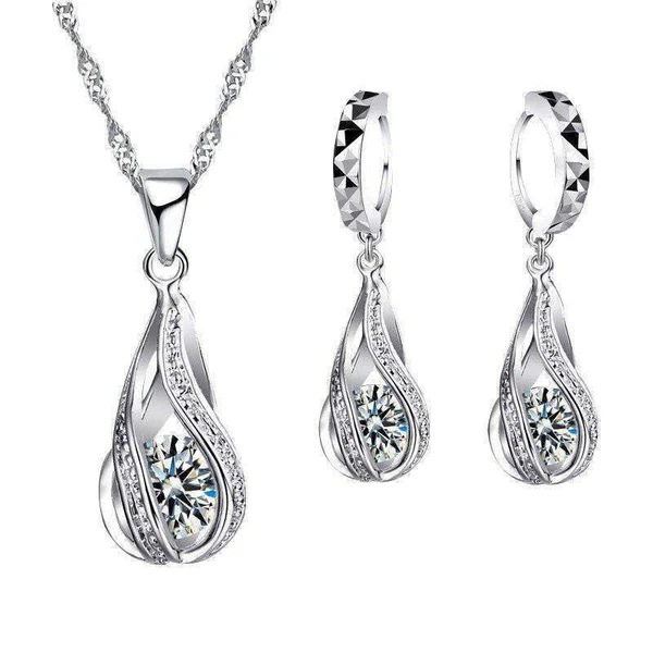 Silver Jewelry Set Pakistan Pendant & Earrings