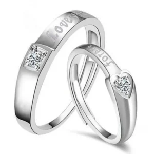 Silver Plated Love Forever Couple Rings