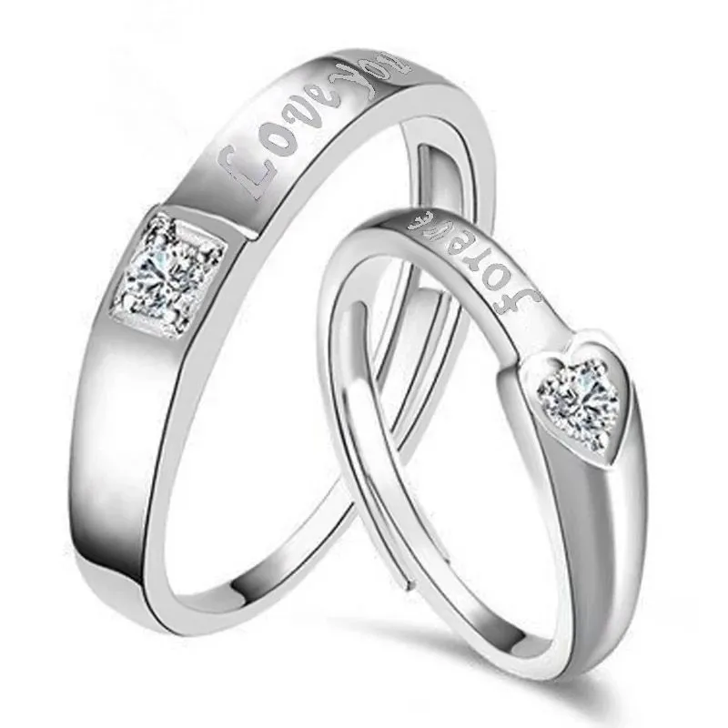 Silver Plated Love Forever Couple Rings